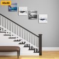 CANVAS PRINT SET IMITATION OF A PAINTED SEA - SET OF PICTURES - PICTURES