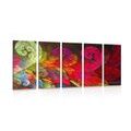 5-PIECE CANVAS PRINT ABSTRACT PASTEL LEAVES - ABSTRACT PICTURES{% if product.category.pathNames[0] != product.category.name %} - PICTURES{% endif %}