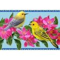 CANVAS PRINT BIRDS AND FLOWERS IN A VINTAGE DESIGN - STILL LIFE PICTURES{% if product.category.pathNames[0] != product.category.name %} - PICTURES{% endif %}