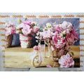 CANVAS PRINT ROMANTIC PINK CARNATION IN A VINTAGE TOUCH - VINTAGE AND RETRO PICTURES - PICTURES