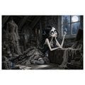 QUADRO SU TELA – RAGAZZA GOTICA CON FARFALLA - QUADRI HALLOWEEN E HORROR - STAMPE E QUADRI