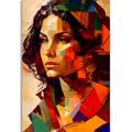 CANVAS PRINT PROFILE OF A WOMAN IN A PATCHWORK DESIGN - PICTURES OF WOMEN - PICTURES