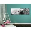 CANVAS PRINT GRAPHIC PAINTING IN BLACK AND WHITE - BLACK AND WHITE PICTURES - PICTURES