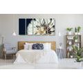 5-PIECE CANVAS PRINT DANDELION ON A DARK BACKGROUND - PICTURES FLOWERS - PICTURES