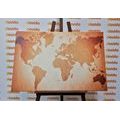 CANVAS PRINT VINTAGE WORLD MAP - PICTURES OF MAPS - PICTURES