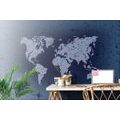 CARTA DA PARATI AUTOADESIVA – MAPPA ANTICA SU SFONDO ASTRATTO BLU - CARTA DA PARATI AUTOADESIVE - CARTA DA PARATI