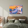 WANDBILD GRIECHISCHE INSEL BEI SONNENUNTERGANG - BILDER MEER UND STRAND - BILDER