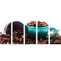 5-PIECE CANVAS PRINT CUPS WITH COFFEE BEANS - PICTURES OF FOOD AND DRINKS - PICTURES