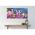 CANVAS PRINT WITH THE INSCRIPTION LOVE - PICTURES WITH INSCRIPTIONS AND QUOTES - PICTURES