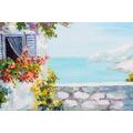 CANVAS PRINT HOUSE BY THE SEA - PICTURES OF NATURE AND LANDSCAPE - PICTURES