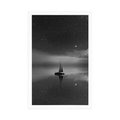 POSTER BOAT AT SEA IN BLACK AND WHITE - BLACK AND WHITE - POSTERS