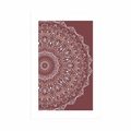 POSTER MIT PASSEPARTOUT MANDALA IM VINTAGE-STIL IN ROSA - FENG SHUI - POSTER