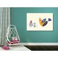 CANVAS PRINT HEN WITH A FOLKLORE TOUCH - STILL LIFE PICTURES - PICTURES