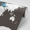 SELF ADHESIVE WALLPAPER MODERN MAP WITH A BLUE CONTRAST - SELF-ADHESIVE WALLPAPERS - WALLPAPERS