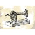 TAPETE RETRO-NÄHMASCHINE - VINTAGE- UND RETRO-TAPETEN - TAPETEN
