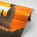 CARTE DA PARATI A MOTIVI STATUA DI BUDDHA AL TRAMONTO - CARTA DA PARATI FENG SHUI - CARTA DA PARATI