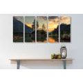 5-PIECE CANVAS PRINT MOUNTAIN LANDSCAPE BY THE LAKE - PICTURES OF NATURE AND LANDSCAPE - PICTURES