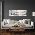 TABLEAU SUR TOILE – VALLÉE BRUMEUSE EN PAYSAGE HIVERNAL - TABLEAUX DE MONTAGNE - TABLEAUX