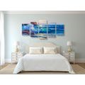 5-PIECE CANVAS PRINT SEA WAVES ON THE COAST - PICTURES OF NATURE AND LANDSCAPE - PICTURES