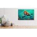 CANVAS PRINT MERMAID WITH A DOLPHIN - CHILDRENS PICTURES - PICTURES