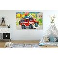 CANVAS PRINT TOY CAR ON THE ROAD - CHILDRENS PICTURES - PICTURES