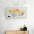 OBRAZ NA KORKU STYLOVÁ MAPA ČESKA S VLAJKOU - OBRAZY NA KORKU - OBRAZY