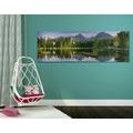 CANVAS PRINT BEAUTIFUL PANORAMA OF THE MOUNTAINS BY THE LAKE - PICTURES OF NATURE AND LANDSCAPE - PICTURES