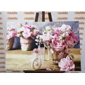 CANVAS PRINT ROMANTIC PINK CARNATION IN A VINTAGE TOUCH - VINTAGE AND RETRO PICTURES - PICTURES