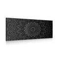 CANVAS PRINT VINTAGE MANDALA IN INDIAN STYLE IN BLACK AND WHITE - BLACK AND WHITE PICTURES - PICTURES