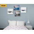 CANVAS PRINT SET IMITATION OF A PAINTED SEA - SET OF PICTURES - PICTURES