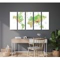 5-PIECE CANVAS PRINT CLASSIC WORLD MAP WITH WHITE A BACKGROUND - PICTURES OF MAPS - PICTURES