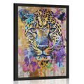 POSTER LEOPARD CU IMITAȚIA PICTURII - LEI ȘI TIGRI - POSTERE