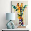 WANDBILD GIRAFFE ALS GEMÄLDE-NACHAHMUNG - WANDBILDER ZEBRAS UND GIRAFFEN - BILDER