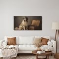 WANDBILD REISENDER HUND MIT HUT - BILDER VON HUNDEN - BILDER