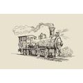 CANVAS PRINT TRAIN IN RETRO DESIGN - VINTAGE AND RETRO PICTURES - PICTURES