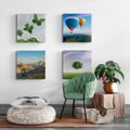 CANVAS PRINT SET HOT AIR BALLOON FLIGHT OVER THE LANDSCAPE - SET OF PICTURES - PICTURES