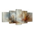 5-TEILIGES WANDBILD WARME FARBEN IN ABSTRAKTION - WANDBILDER ABSTRAKTE FORMEN - BILDER