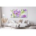 CANVAS PRINT MODERN PAINTED SUMMER FLOWERS - PICTURES FLOWERS - PICTURES