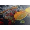 QUADRO DI FRUTTA CHE CADE NELL'ACQUA - QUADRI DI CIBI E BEVANDE - QUADRI