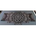 5-PIECE CANVAS PRINT MANDALA WITH AN ABSTRACT PATTERN IN BLACK AND WHITE - BLACK AND WHITE PICTURES - PICTURES