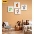 CANVAS PRINT SET CUTE ANIMAL INDIANS - SET OF PICTURES - PICTURES