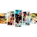 5-PIECE CANVAS PRINT UNIQUE GRAFFITI ART - POP ART PICTURES - PICTURES