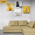 CANVAS PRINT SET FENG SHUI IN WHITE AND YELLOW DESIGN - SET OF PICTURES - PICTURES