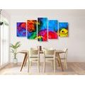 5-PIECE CANVAS PRINT ABSTRACTION FULL OF COLORS - ABSTRACT PICTURES - PICTURES