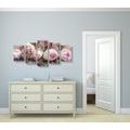 5-PIECE CANVAS PRINT FESTIVE FLORAL ARRANGEMENT OF ROSES - PICTURES FLOWERS - PICTURES