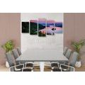 5-PIECE CANVAS PRINT LAKE AT SUNSET - PICTURES OF NATURE AND LANDSCAPE - PICTURES