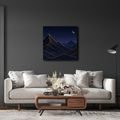 TABLEAU SUR TOILE – LIGNES DORÉES DE MONTAGNES LA NUIT - TABLEAUX DE MONTAGNE - TABLEAUX