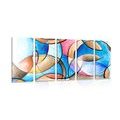 5-PIECE CANVAS PRINT ABSTRACT DRAWING OF SHAPES - ABSTRACT PICTURES - PICTURES