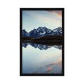 AFFICHE COUCHER DE SOLEIL ÉBLOUISSANT SUR LAC DE MONTAGNE - NATURE - AFFICHES