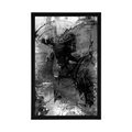 POSTER MODERN MEDIA PAINTING IN BLACK AND WHITE - BLACK AND WHITE - POSTERS